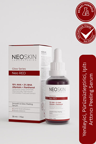 NEOSKIN NEO RED- Yenileyici, Pürüzsüzleştirici, Işıltı Arttırıcı Peeling Serum (10%AHA 2%BHA Allantoin).