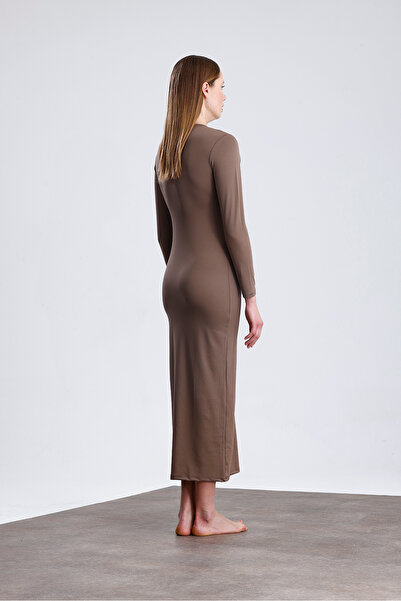 segiza Μακρυμάνικο φόρεμα μάξι από ειδικό ύφασμα Lycra