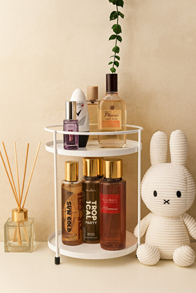 VENON ΛΕΥΚΟ Οργανωτής καλλυντικών και κοσμημάτων μπάνιου Οργανωτής πολλαπλών χρήσεων Δίσκος σερβιρίσματος 2 επιπέδων Οργανωτής παρουσίασης για δείπνο