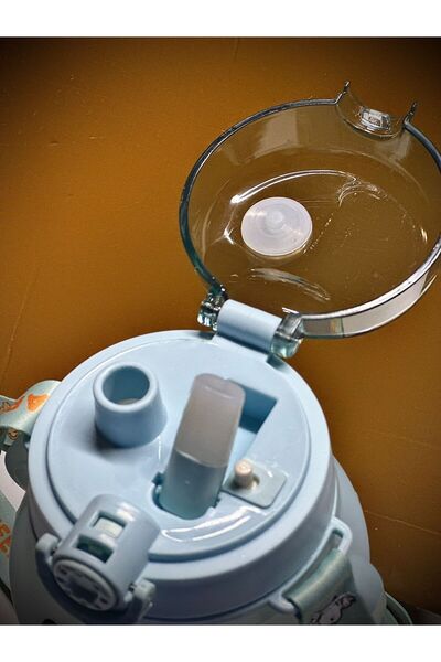 LEON LİFE 1000ml Teddy Bear Water Bottle, Bpa-Free, with Carrying Strap, Sippy-Free Teddy Bear Water Bottle - Turquoise Blue