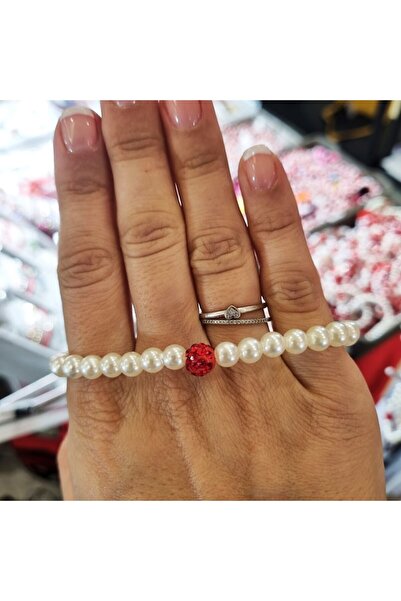 Wild Bracelets Elastic Martisor Bracelet with Red Shamballa Bead