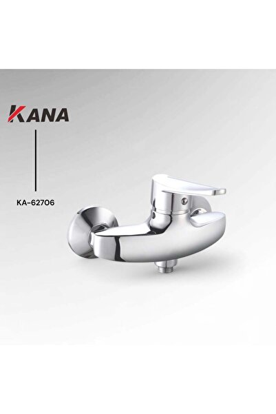 KANA خلاط حمام مع خرطوم وشطاف - كروم لامع