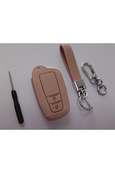 VTH Husă cheie pentru Toyota Prius Camry Corolla C-HR CHR RAV4 Prado, 2 butoane, roz