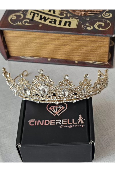 Cinderella سلسلة خاصة من تاج الزفاف من حجر الزركون الكريستالي على شكل قطرة ما...