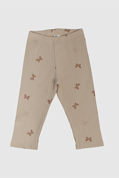 YHH Kids 0-5 Yaş Unisex Çocuk Taytı Fitilli Pamuklu Esnek & Konforlu