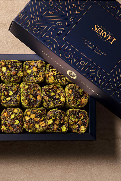 BERCEKIZ SERVET ŞEKERLEME Şeker Ilavesiz Karadutlu Antep Fıstıklı Lokum 500 gr