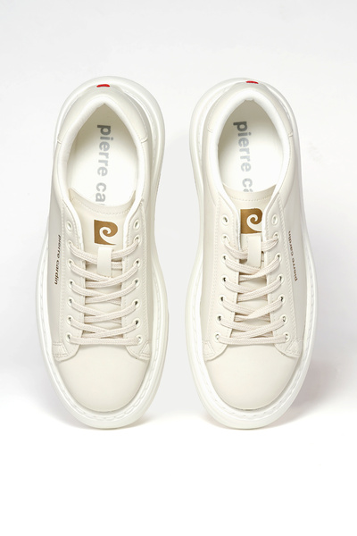 Pierre Cardin Beige Thick Sole Men's Casual Sneaker Shoes