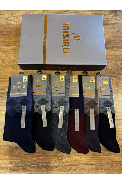 Mısırlı Modal Dikişsiz Konforlu Ekose Erkek Çorap 6'lı Paket