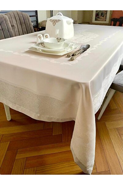 LİMAY Față de masă din țesătură teflon rezistentă la lichide - țesătură specială rezistentă la lichide - aspect de dantelă