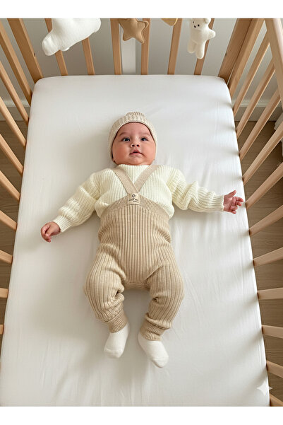 Serackids Knitwear Sweater Salopet Beanie Baby 3 Piece Set