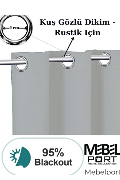 MebelPort Curtain Blackkout Fountain Stitching Shape Single Wing