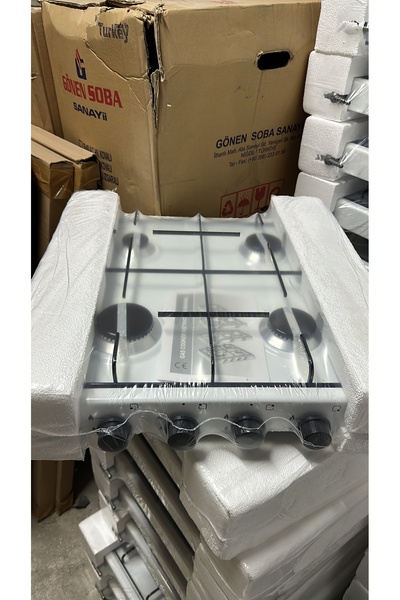 Melay Set Üstü 4 Gözlü Beyaz Ocak Doğalgaz Uyumlu