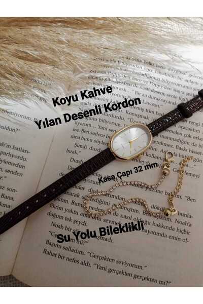 Classy Sharm Model Kahverengi Kordon Özel Tasarım Kadın Kol Saati -BİLEKLİKLİ- bb0128
