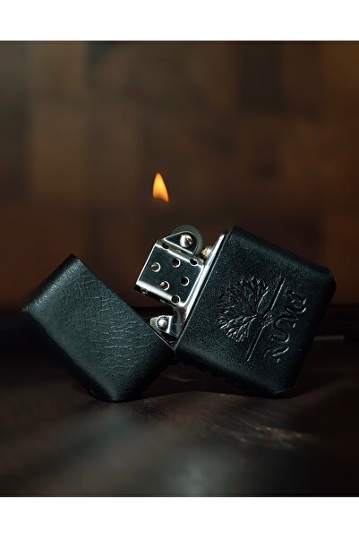 Rumi Deri El Yapımı Hakiki Deri Benzinli Tarz Çakmak İsme Özel Kişileştirileb...