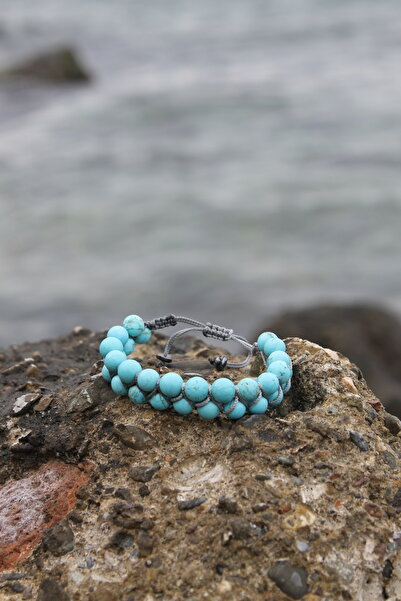 Esre Doğaltaş Takı Turquoise Natural Stone Braided Bracelet