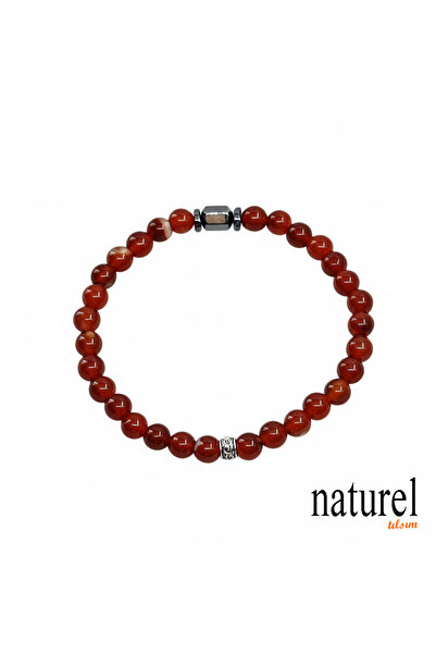 Naturel Tılsım سوار للجنسين من الحجر الطبيعي مقاس 6 مم من العقيق