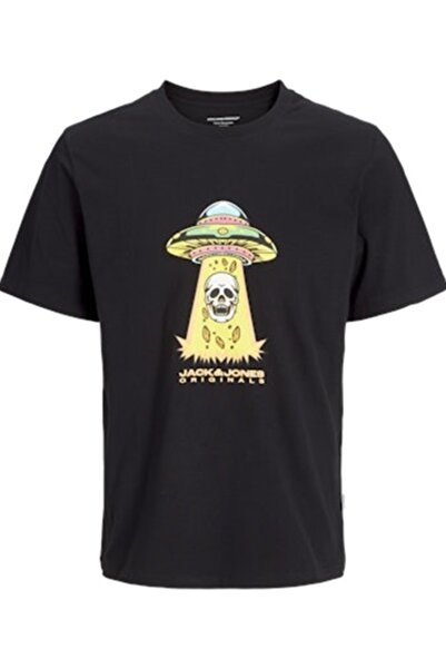Jack & Jones Joranatomy Skull Tee Ss Rundhalsausschnitt Sn Erkek T-Shirt 12272966 Schwarz