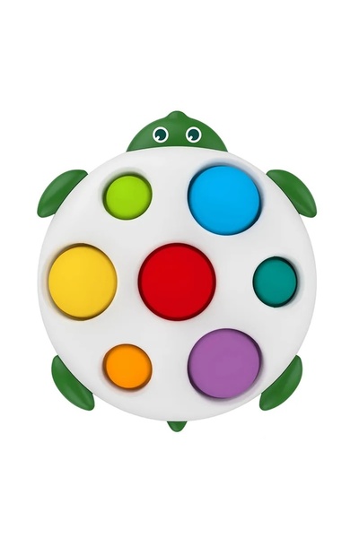 divendi-ro Jucărie senzorială pentru bebeluși în formă de broască țestoasă, fabricată din silicon și plastic, alb-multicolor