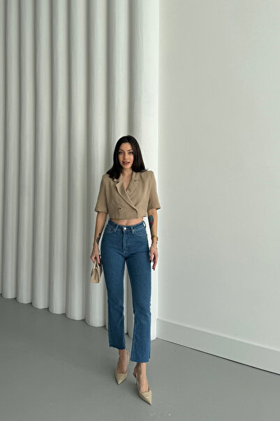 XRAY JEANS Kadın Jeans Bol İspanyol Paça A.Mavi Kot Pantolon