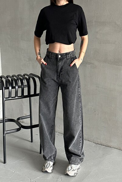XRAY JEANS Γυναικείο τζιν φαρδύ φαρδύ καπνιστό τζιν παντελόνι