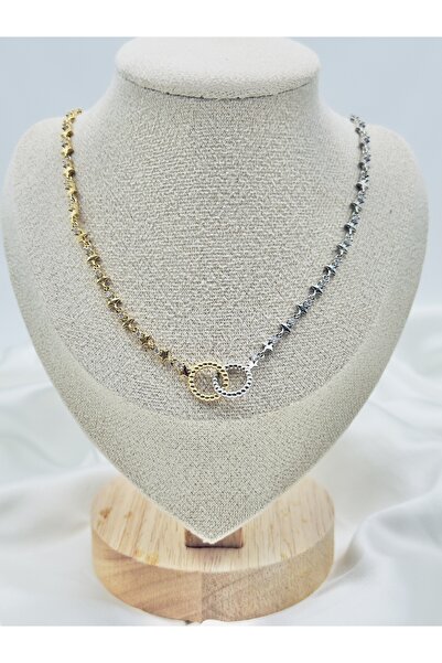 Snartun Özel Seri Aşkın Sembolü Çift Halka Kadın Çelik Kolye | Zirkon Taş ve ...