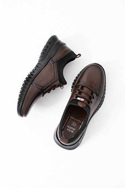 ModaAmour Lydi̇a Genuine Leather Brown Women's Ortapedic Daily Shoes