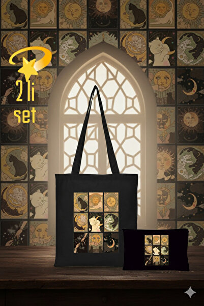 Boom town bez canta - Kalemlik,Makyaj Çantası takım 2li set siyah