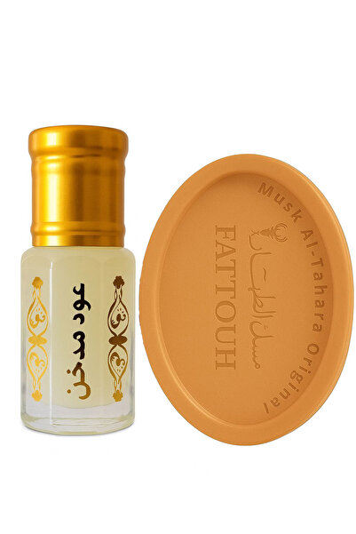 MUSK AL TAHARA صابون الجسم بالعود المدخن والمسك 50 جرام + 6 مل مسك