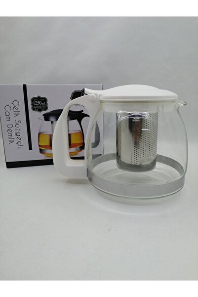 Amentes Glass Teapot with Strainer 1250 ml Tea Maker Teapot Coffee and Herbal Tea Pot