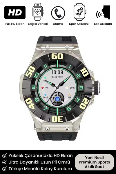 Noriyen Yeni Nesil Pro Sports Super Amoled Full HD Ekran Spor Sağlık Sensörlü...