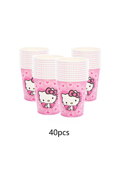 Miniso 70ml 40pcs 10/20/30/40pcs Sanrio Hello Kitty Party Supplies，paper cups for Hello Kitty Birthday Part