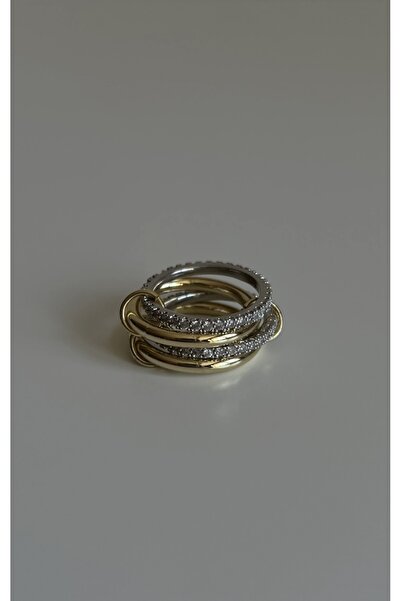 DUSHA JEWELRY خاتم سبينيلي متعدد الأشكال بأربعة حلقات للسيدات