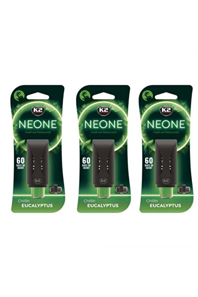 K2 Pachet 3 x odorizant auto grila ventilatie Puf-Puf NEONE EUCALIPT (Unisex)