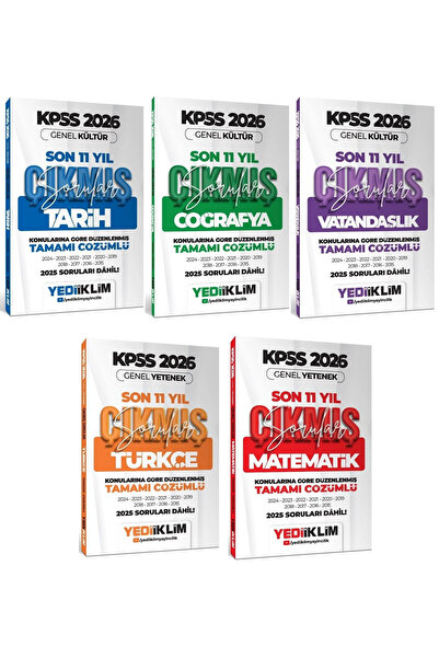 Yediiklim Yayınları Yediiklim 2026 KPSS Genel Yetenek Genel Kültür Çıkmış Sor...