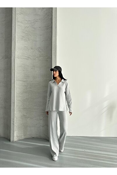 Oyga Women's Cotton Polo Neck Double Suit