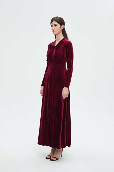 Nichii Women's Long Maxi Dress with Neck Bow