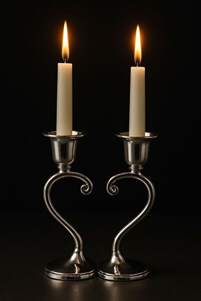 ALMASA Luxury 2-piece silver candlestick
