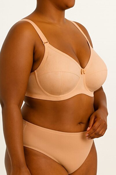 enmodaiçgiyim Бюстгальтер великого розміру D без кісточок, без банел, з малюнком, що підтягує - тілесного кольору
