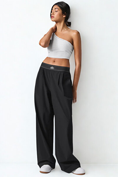 HepsitrentStore بنطلون يومي عادي بقصة مريحة ومرنة عند الخصر