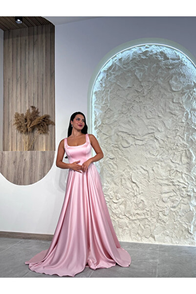 Kyra Studios 1103 İnce Kemer Detaylı Abiye Elbise