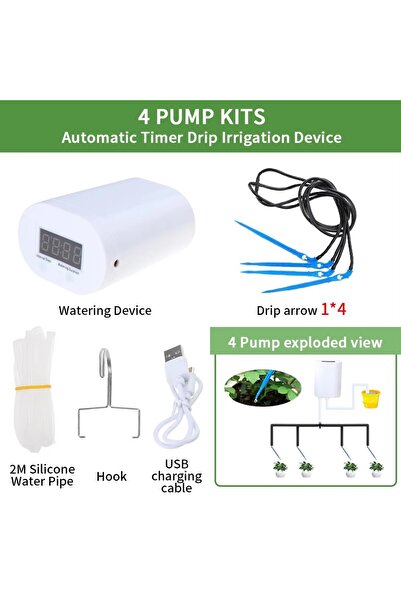 Choice 4 pump kit Automatic Plant Flower Watering Pump Home Sprinkler Drip Ir...