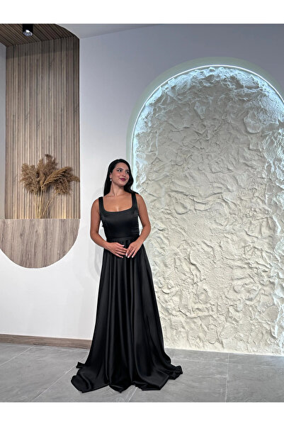Kyra Studios 1103 İnce Kemer Detaylı Abiye Elbise