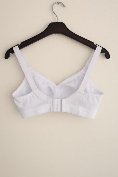 enmodaiçgiyim Білий бюстгальтер великого розміру з візерунком, без кісточок і банел, C Cup – дихаючий, зручний нижня білизна