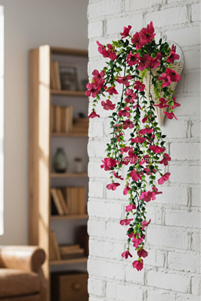 Dekosimge Yapay Sarkan Menekşe Bitki Sarmaşık 5 Dallı 75 Cm Çiçek Begonvil Bahardalı Fuşya
