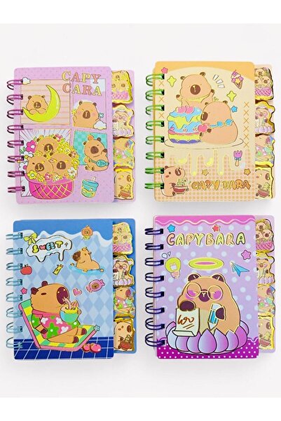 ÖZ OFİS Capybara Kapibara Spiralli Ayraçlı 120 Sayfa Not Defteri 1 Adet