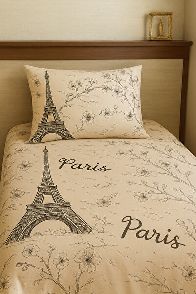 Felina Home Cotton Single Fitted Sheet Set 100X200 Eiffel Paris Patterned