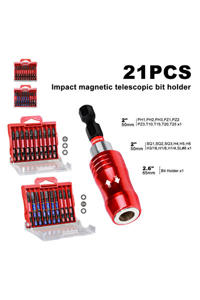 Choice 21PCS Geinxurn 2.6 '' Impact Screwdriver Bit Holders,Magnetic Extensio...