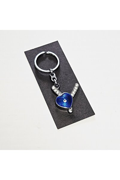 ÜNSA Anahtar سلسلة مفاتيح مزينة بخرز العين الزرقاء والحجر مع حرف A