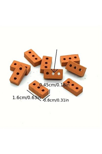 Choice 50 قطعة من الطوب الأحمر مع ثقوب بمقياس 1:16، 50 قطعة من الطوب الصغير الواقعي للحرف اليدوية، نموذج الطوب الأحمر الرمادي المصنوع يدويًا