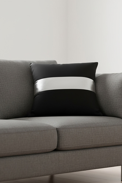 Nisahometeks Silver Detail Throw Pillow Cover Stain Resistant Erasable